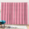 Pink Check Pattern Print Pencil Pleat Curtains