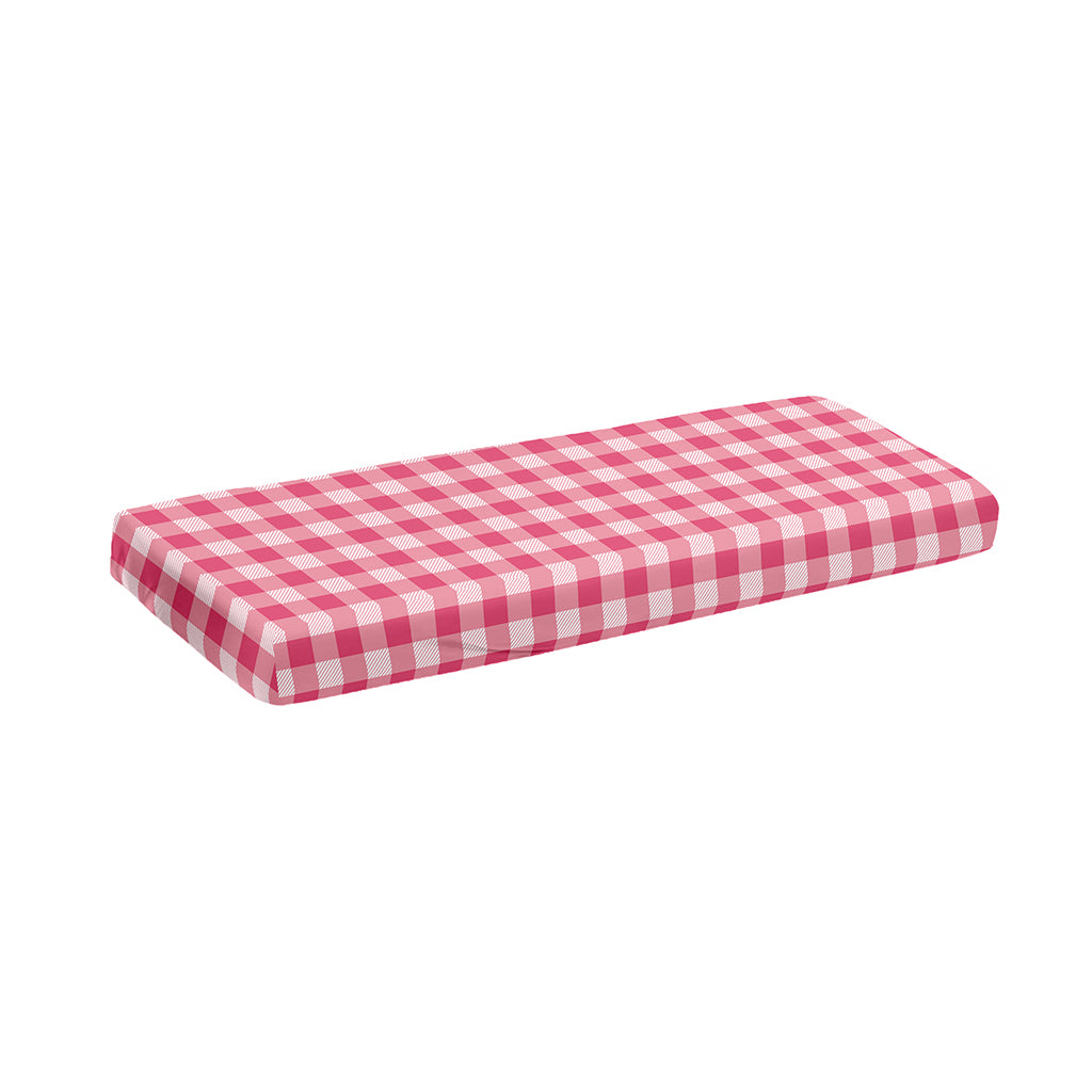 Pink Check Pattern Print Piano Keyboard Cover