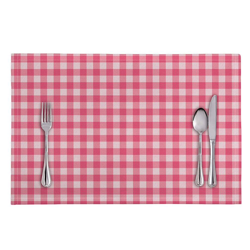 Pink Check Pattern Print Placemat