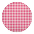 Pink Check Pattern Print Round Blanket