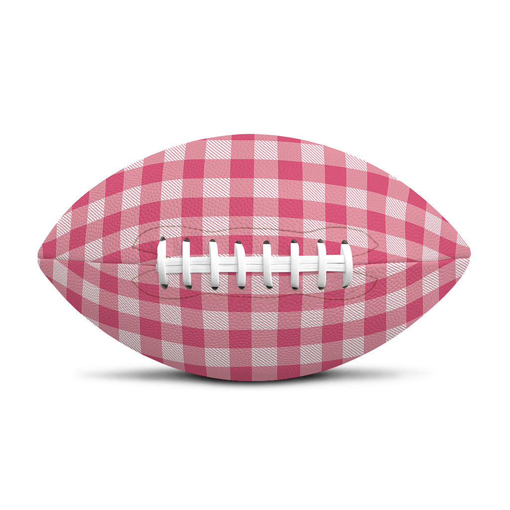 Pink Check Pattern Print Rugby Ball