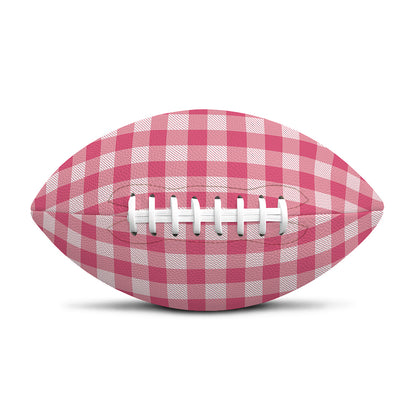 Pink Check Pattern Print Rugby Ball