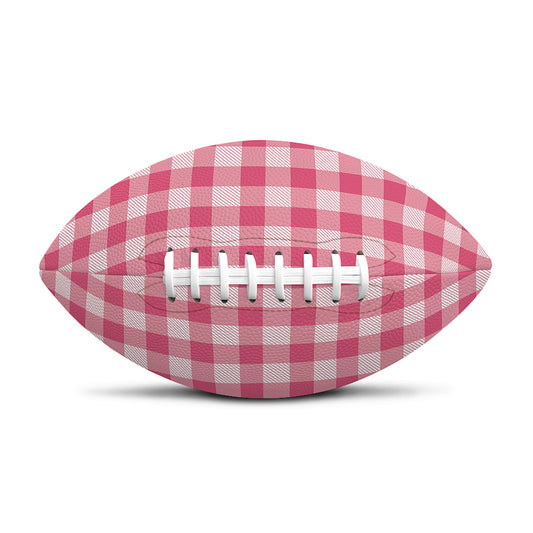 Pink Check Pattern Print Rugby Ball
