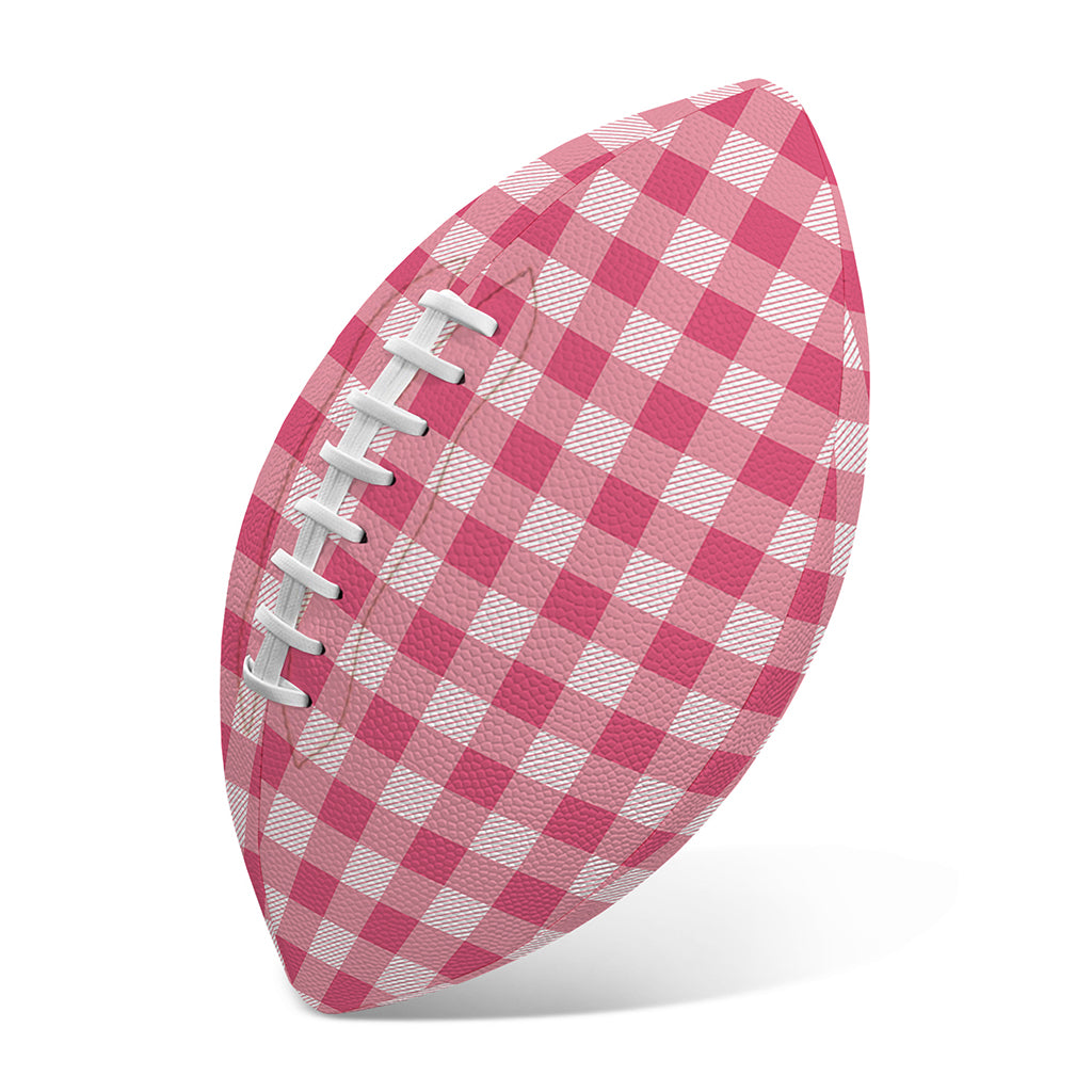 Pink Check Pattern Print Rugby Ball
