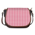 Pink Check Pattern Print Saddle Bag