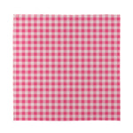 Pink Check Pattern Print Silk Bandana