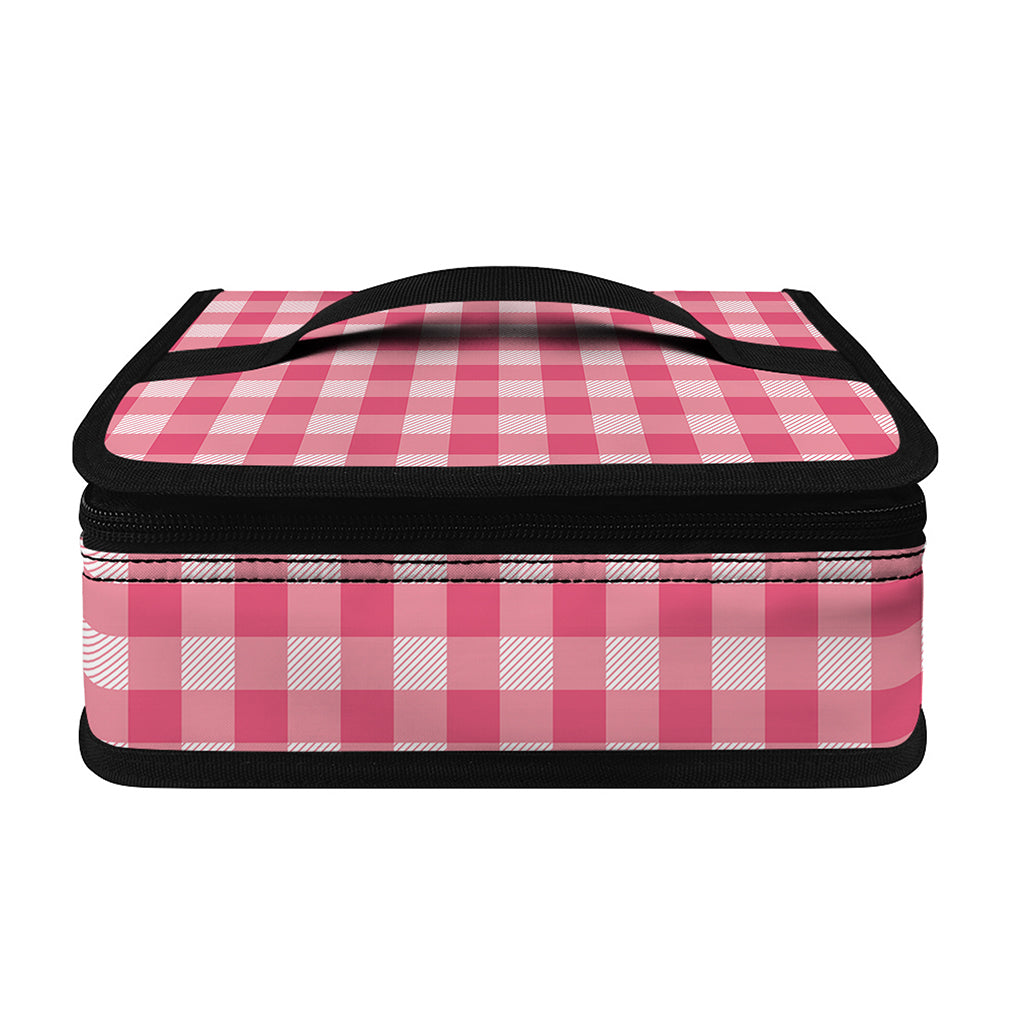 Pink Check Pattern Print Small Lunch Bag