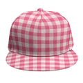Pink Check Pattern Print Snapback Cap