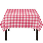 Pink Check Pattern Print Tablecloth