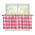 Pink Check Pattern Print Tier Curtains