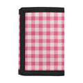 Pink Check Pattern Print Trifold Wallet