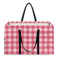 Pink Check Pattern Print Utility Tote Bag