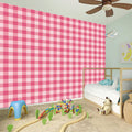Pink Check Pattern Print Wall Sticker