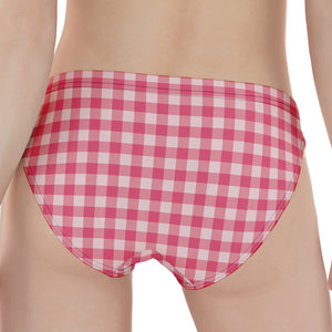 Pink Check Pattern Print Women's Panties