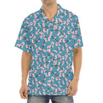 Pink Cherry Blossom Pattern Print Aloha Shirt