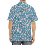 Pink Cherry Blossom Pattern Print Aloha Shirt
