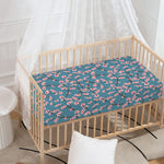 Pink Cherry Blossom Pattern Print Baby Crib Sheet