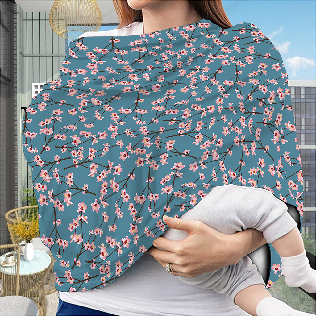 Pink Cherry Blossom Pattern Print Baby Seat Cover
