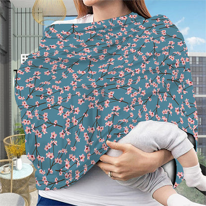 Pink Cherry Blossom Pattern Print Baby Seat Cover