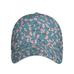 Pink Cherry Blossom Pattern Print Baseball Cap