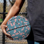Pink Cherry Blossom Pattern Print Basketball