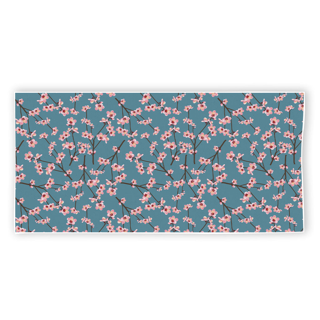 Pink Cherry Blossom Pattern Print Beach Towel