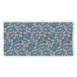 Pink Cherry Blossom Pattern Print Beach Towel