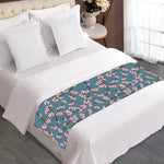 Pink Cherry Blossom Pattern Print Bed Runner