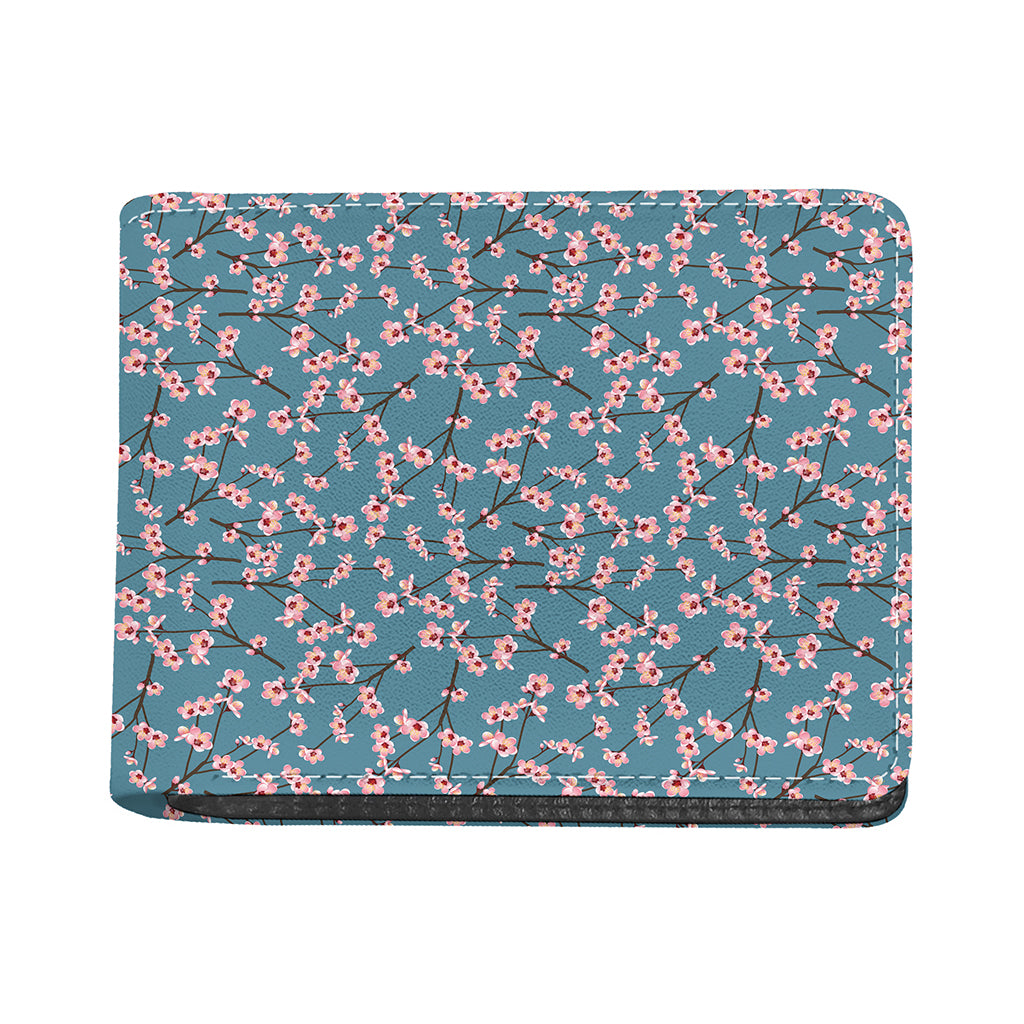 Pink Cherry Blossom Pattern Print Bifold Wallet