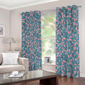 Pink Cherry Blossom Pattern Print Dimout Grommet Curtains