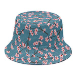 Pink Cherry Blossom Pattern Print Bucket Hat