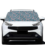 Pink Cherry Blossom Pattern Print Car Windshield Snow Cover