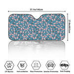 Pink Cherry Blossom Pattern Print Car Windshield Sun Shade
