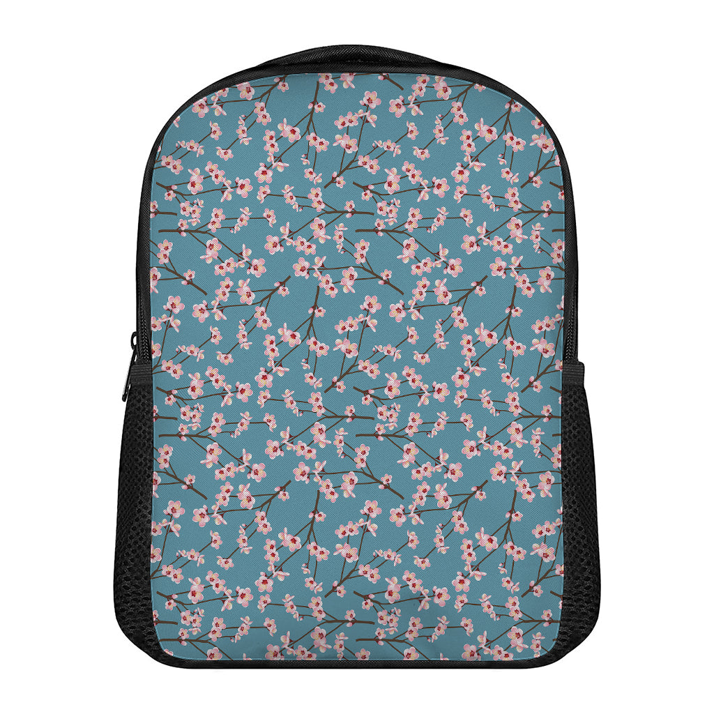 Pink Cherry Blossom Pattern Print Casual Backpack