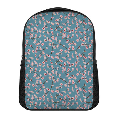 Pink Cherry Blossom Pattern Print Casual Backpack