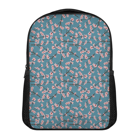 Pink Cherry Blossom Pattern Print Casual Backpack