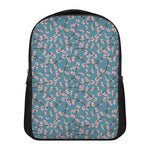 Pink Cherry Blossom Pattern Print Casual Backpack