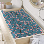 Pink Cherry Blossom Pattern Print Changing Pad Cover