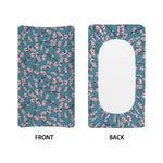 Pink Cherry Blossom Pattern Print Changing Pad Cover