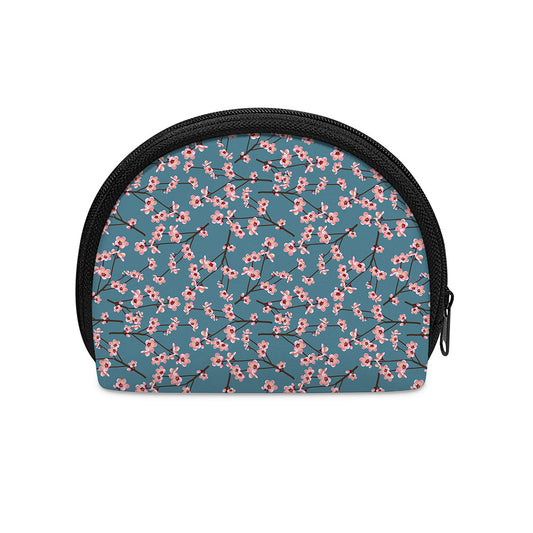 Pink Cherry Blossom Pattern Print Coin Purse