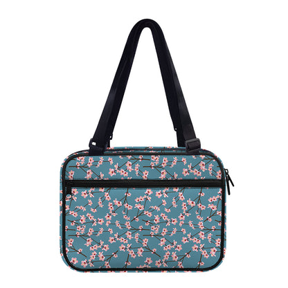 Pink Cherry Blossom Pattern Print Double Strap Bible Bag