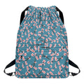Pink Cherry Blossom Pattern Print Drawstring Backpack