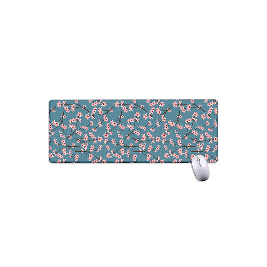 Pink Cherry Blossom Pattern Print Extended Mouse Pad