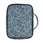 Pink Cherry Blossom Pattern Print Front Pocket Bible Bag