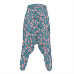 Pink Cherry Blossom Pattern Print Hammer Pants