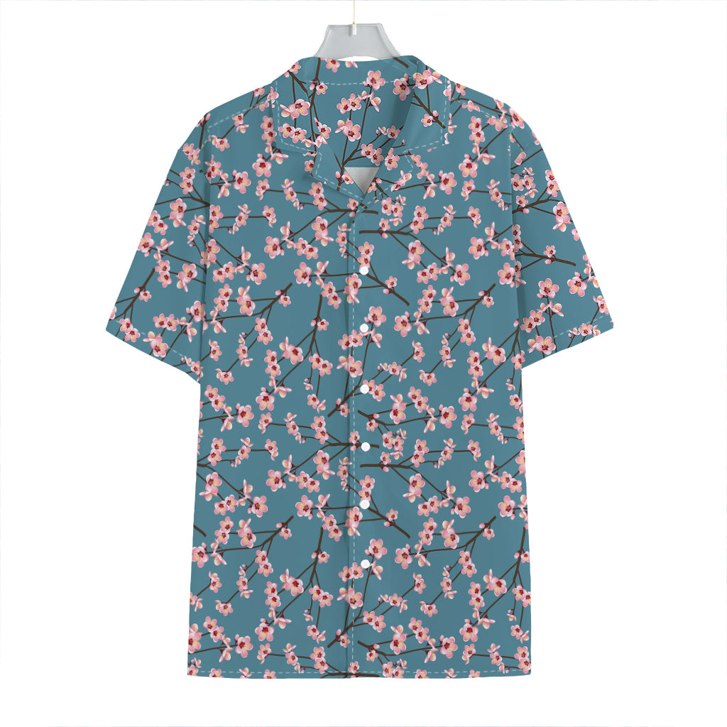 Pink Cherry Blossom Pattern Print Hawaiian Shirt