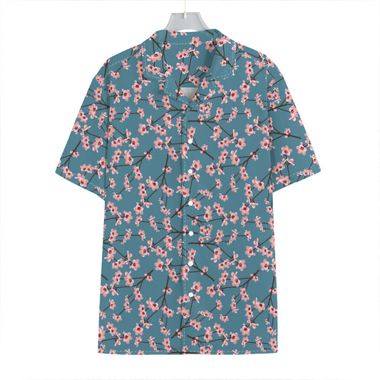 Pink Cherry Blossom Pattern Print Hawaiian Shirt