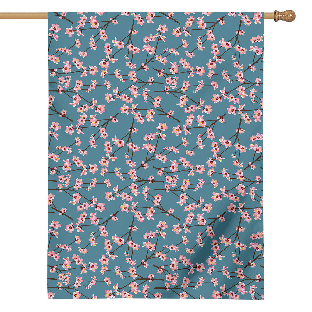 Pink Cherry Blossom Pattern Print House Flag