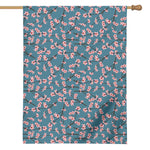 Pink Cherry Blossom Pattern Print House Flag