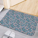 Pink Cherry Blossom Pattern Print Indoor Door Mat